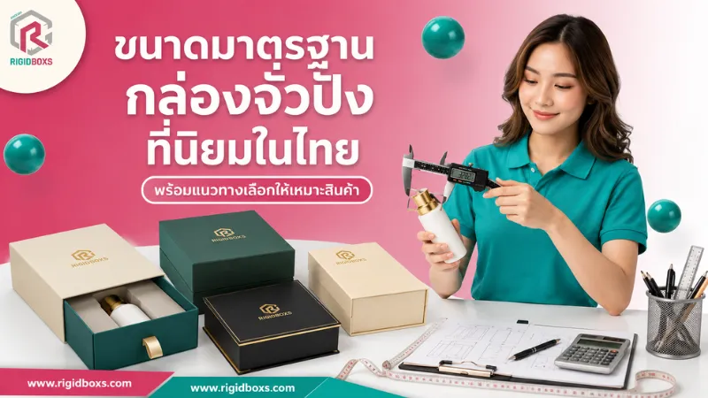 การวัดขนาดสินค้าเพื่อเลือกขนาดกล่องจั่วปังให้เหมาะสม พร้อมตัวอย่างกล่องหลายขนาด