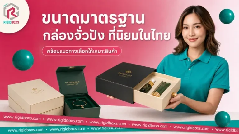 ขนาดมาตรฐานกล่องจั่วปังในไทย พร้อมตัวอย่างกล่องพรีเมียมใส่เครื่องสำอางและเครื่องประดับ